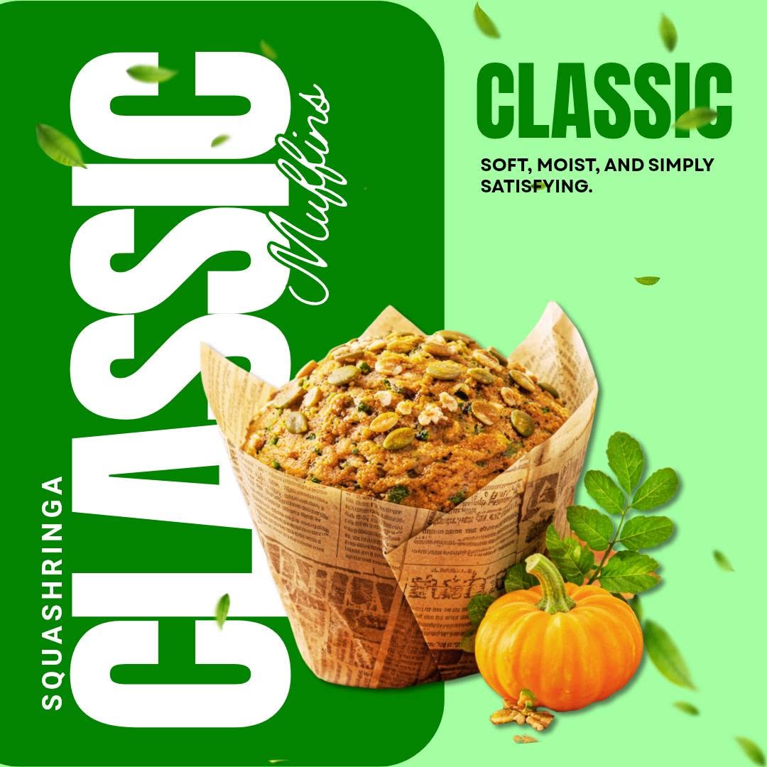 Squashringa Classic Muffin promotional design